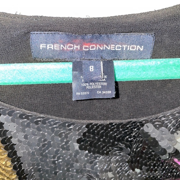 Vintage French Connection Sequin Floral Mini Dress Size 8 - Picture 4 of 8